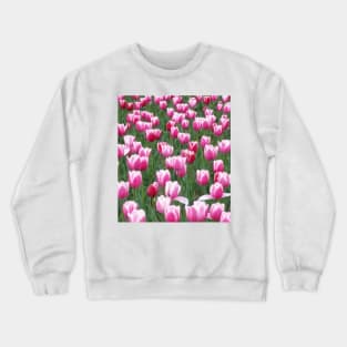 Field of Pink Tulips Crewneck Sweatshirt